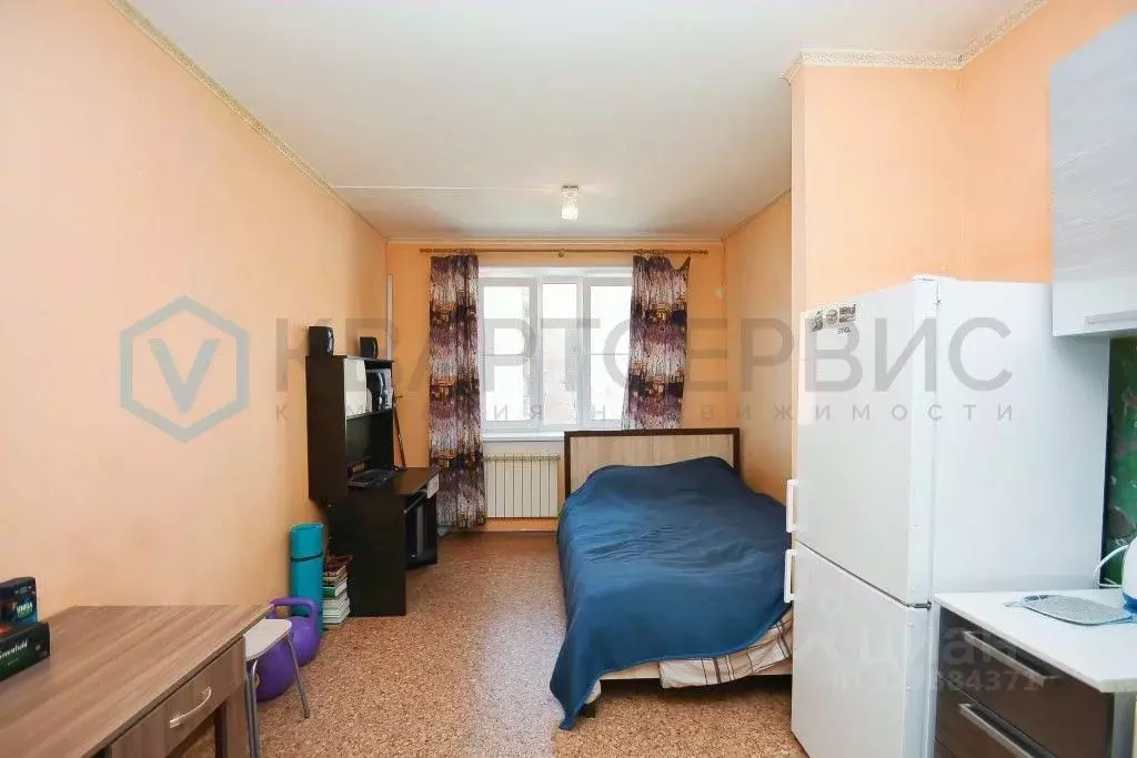 Студия Омская область, Омск Солнечный мкр, ул. Комкова, 8 (24.0 м) - Фото 1