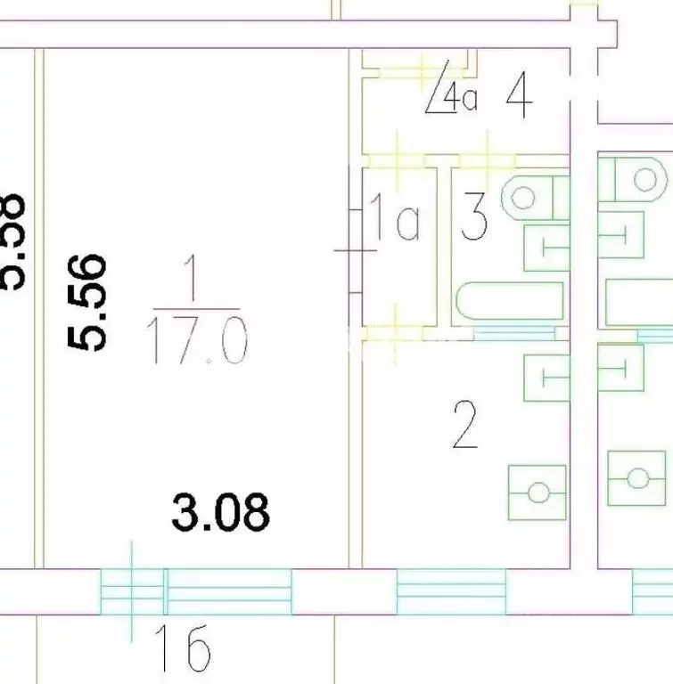 1-к кв. Москва Русаковская ул., 12К1 (31.0 м) - Фото 2