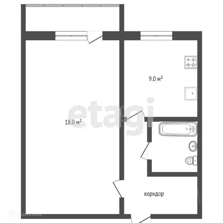 1-к кв. Костромская область, Кострома ул. Даремская, 16 (35.6 м) - Фото 1