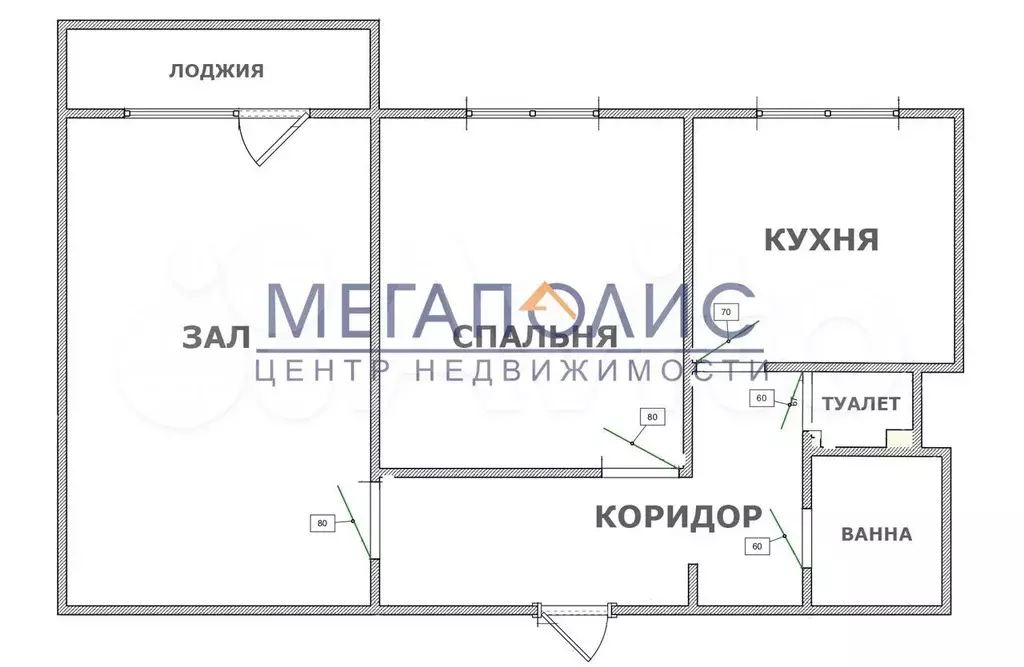 2-к. квартира, 54 м, 2/9 эт. - Фото 0