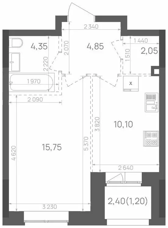 1-комнатная квартира: Казань, Краснококшайская улица, 60 (38.3 м) - Фото 0