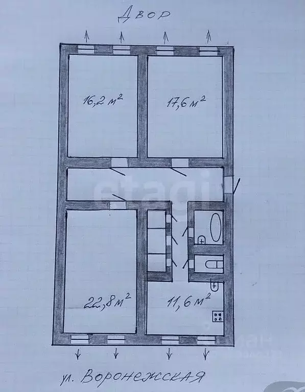 3-к кв. Санкт-Петербург Воронежская ул., 31 (84.8 м) - Фото 1