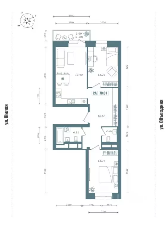 2-к кв. Ханты-Мансийский АО, Нефтеюганск 9А мкр, Прибрежный Парк жилой ... - Фото 0