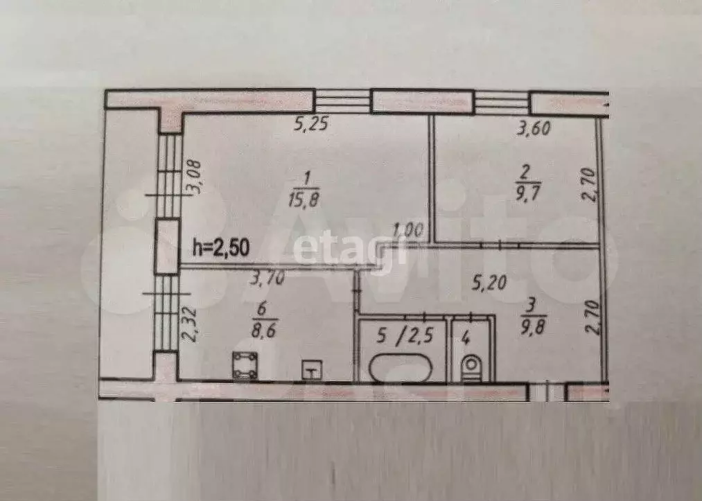 2-к. квартира, 46 м, 1/3 эт. - Фото 0