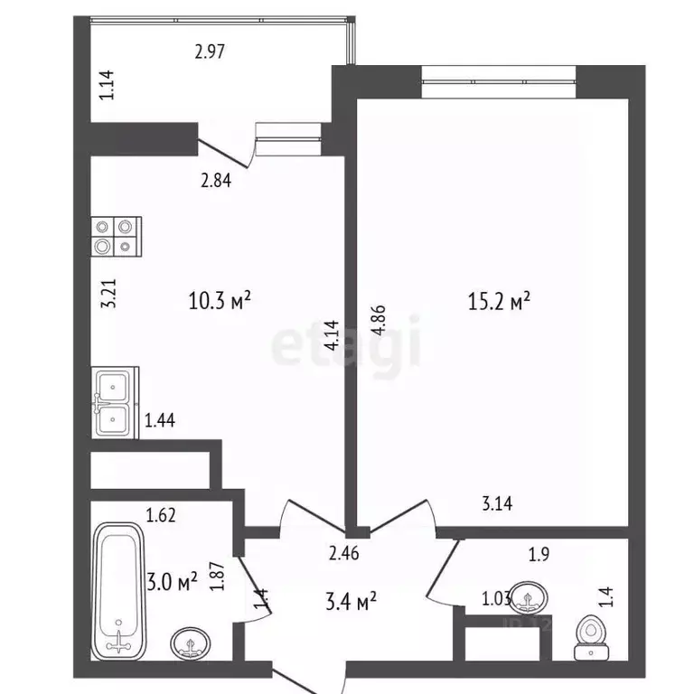 1-к кв. Московская область, Одинцово ул. Сколковская, 9Б (34.6 м) - Фото 1