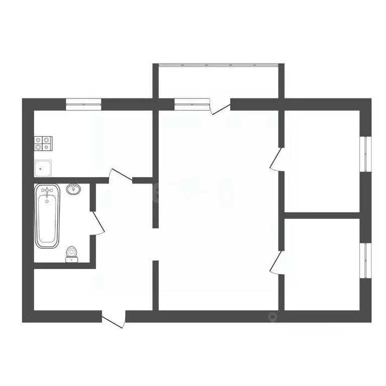 3-к кв. Тульская область, Болохово Киреевский район, Советская ул., 17 ... - Фото 2
