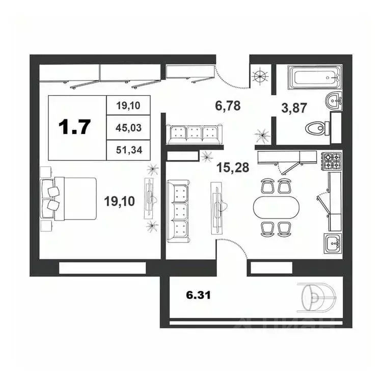 1-к кв. Новгородская область, Великий Новгород ул. Якова Павлова, 15 ... - Фото 1