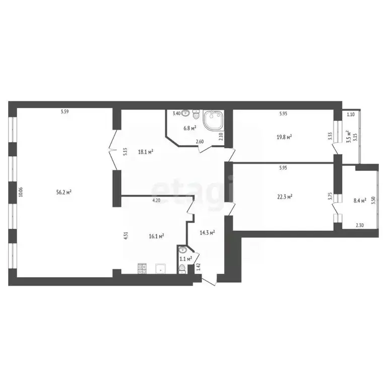 4-к кв. Ростовская область, Ростов-на-Дону Соборный пер., 94а (164.2 ... - Фото 2