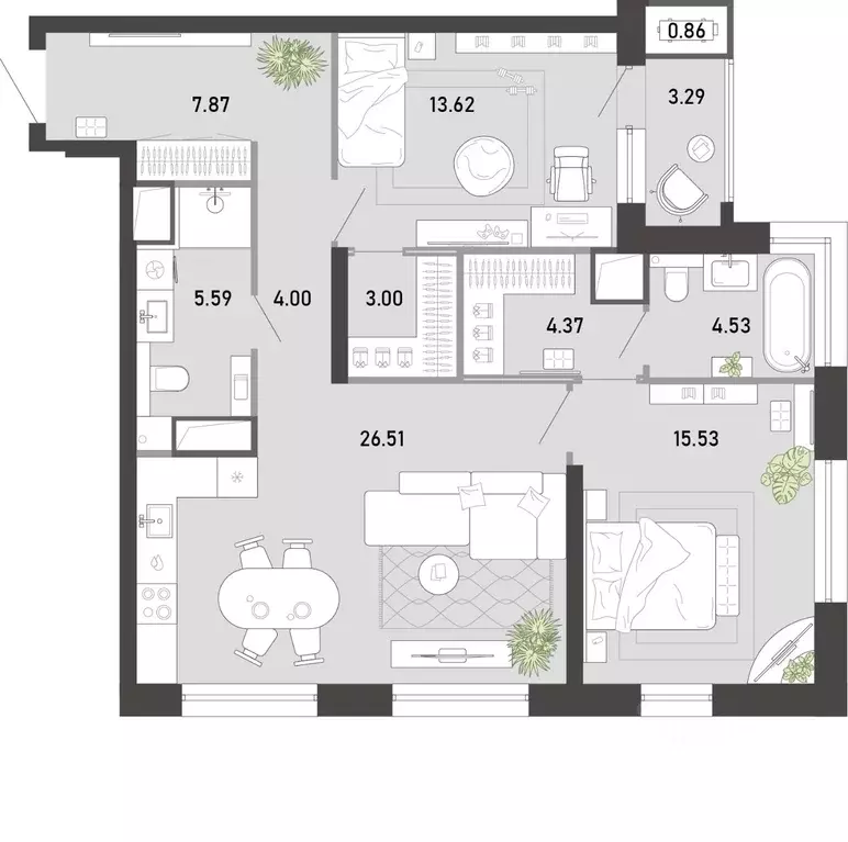 2-к кв. Тульская область, Тула ул. Фридриха Энгельса, 74 (89.17 м) - Фото 1