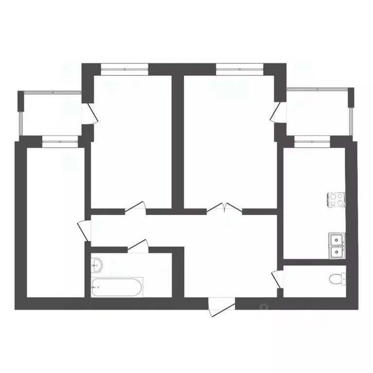 3-к кв. Тюменская область, Тюмень Севастопольская ул., 2к4 (98.7 м) - Фото 1