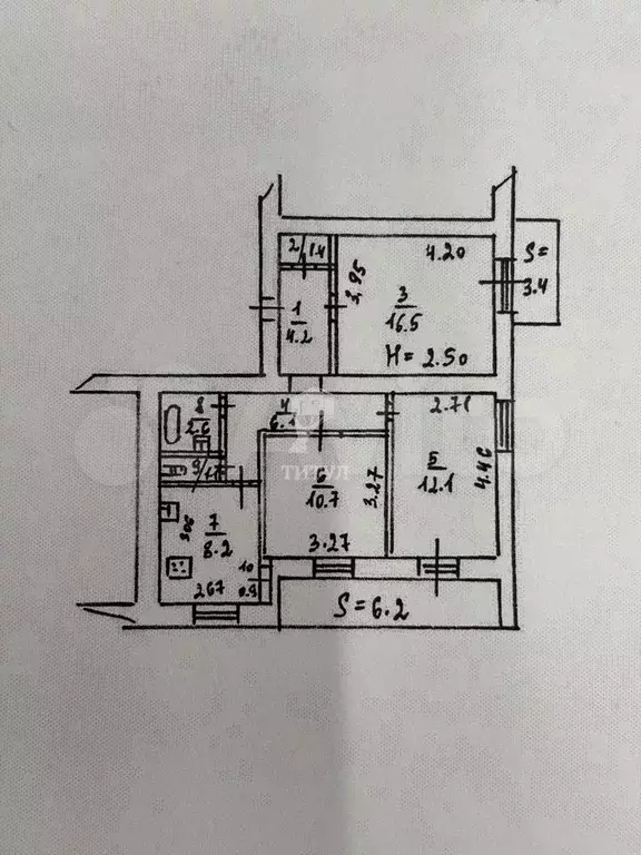 3-к. квартира, 64 м, 5/9 эт. - Фото 0