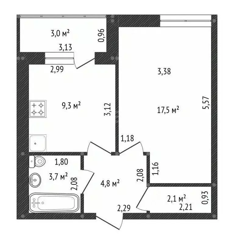 1-к кв. Башкортостан, Уфа ул. Менделеева, 145 (38.0 м) - Фото 1