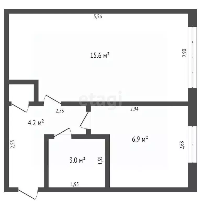 1-к кв. Кемеровская область, Кемерово Кузнецкий просп., 102А (30.2 м) - Фото 2