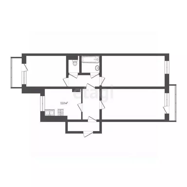 3-к кв. Омская область, Омск ул. Завертяева, 18/5 (79.4 м) - Фото 1