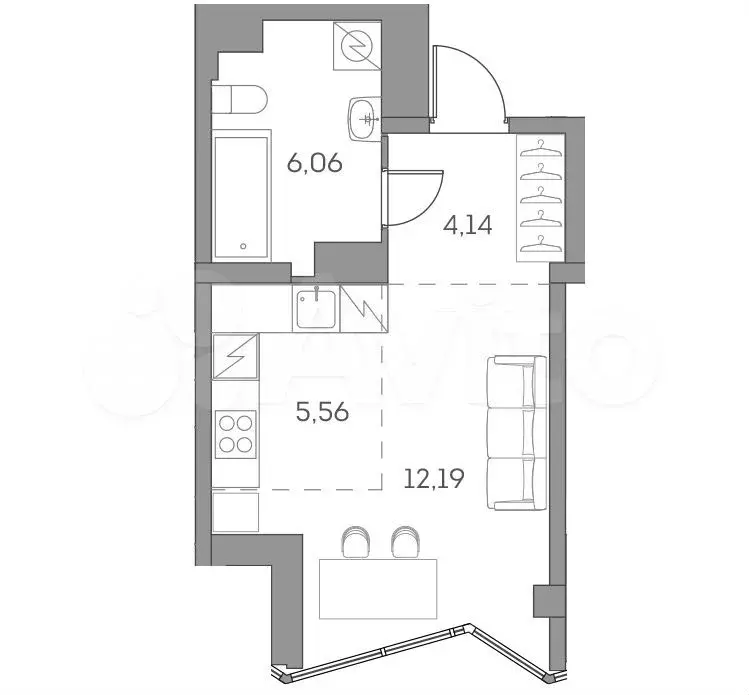 Квартира-студия, 28 м, 22/28 эт. - Фото 0