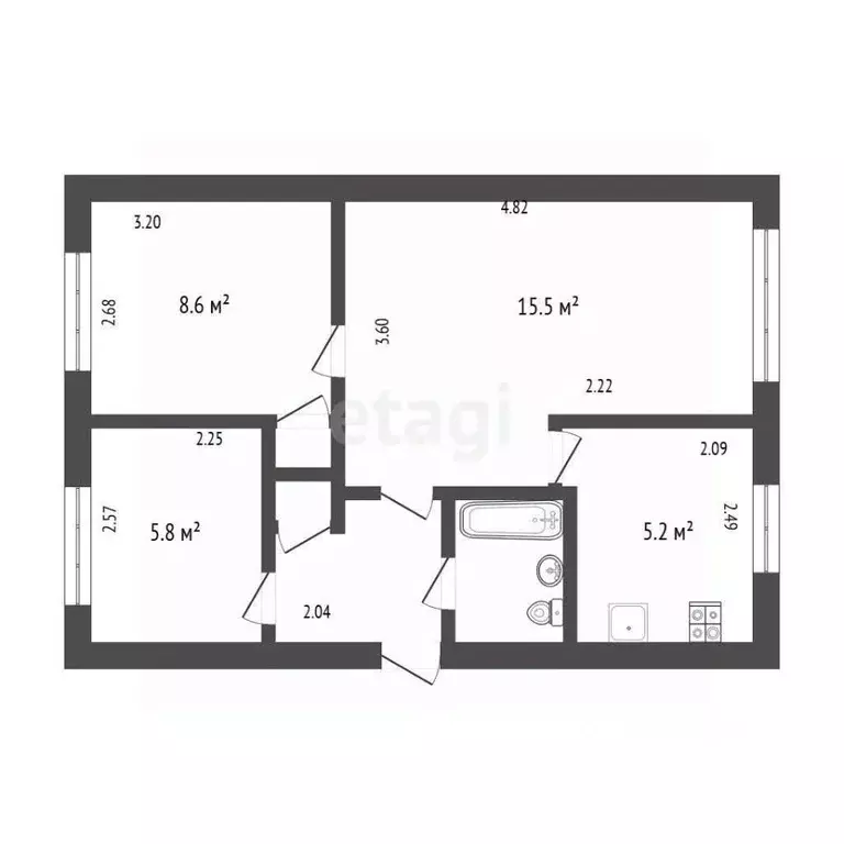 3-к кв. Санкт-Петербург просп. Ветеранов, 33 (41.0 м) - Фото 2