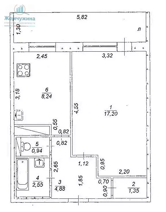 1-к кв. Ульяновская область, Димитровград Гвардейская ул., 38А (36.0 ... - Фото 2