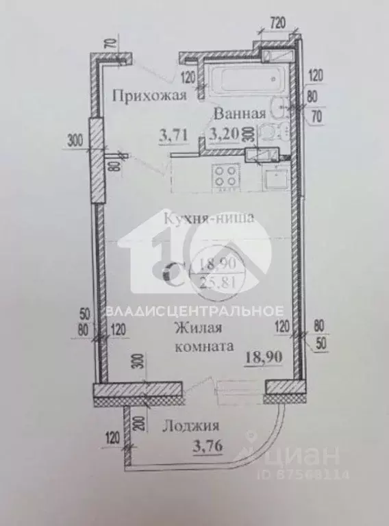 Студия Новосибирская область, Новосибирск Сухарная ул., 96/3 (25.9 м) - Фото 1