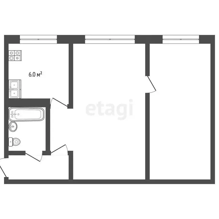 2-комнатная квартира: Дзержинск, улица Терешковой, 56А (44 м) - Фото 1