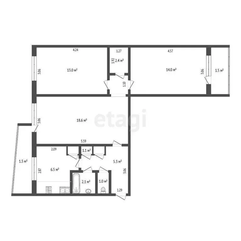 3-комнатная квартира: Саранск, улица Фурманова, 48 (64 м) - Фото 0