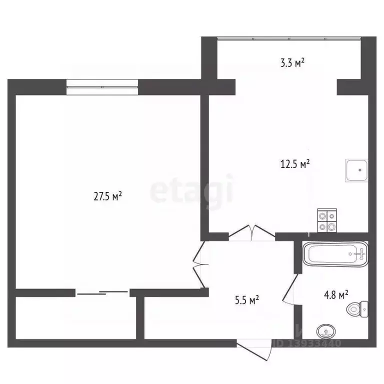 1-к кв. Тюменская область, Тюмень ул. Дружбы, 73 (49.2 м) - Фото 2