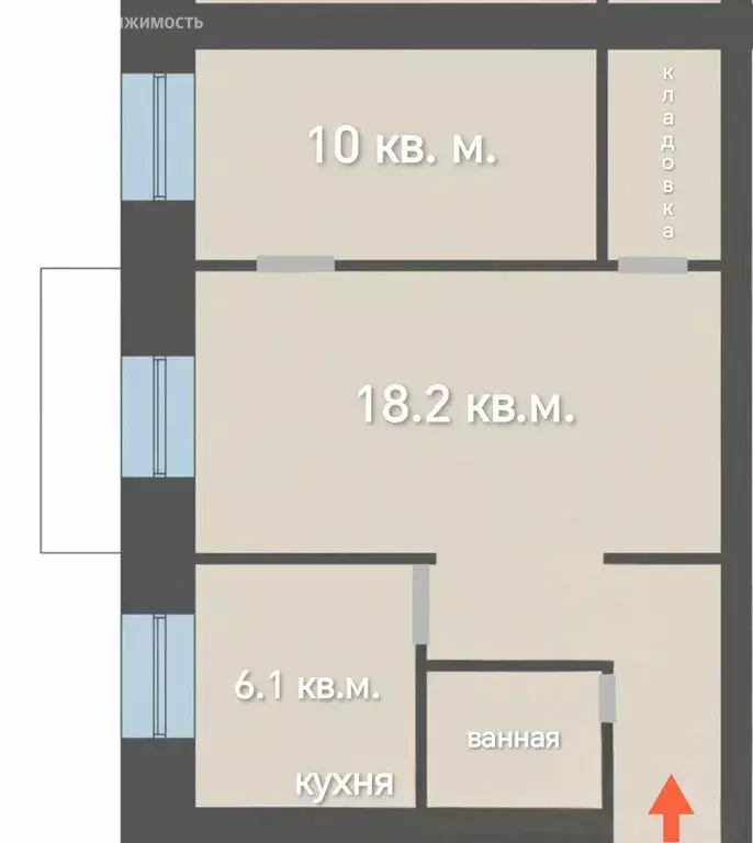 2-комнатная квартира: Среднеуральск, Уральская улица, 11 (42.6 м) - Фото 2