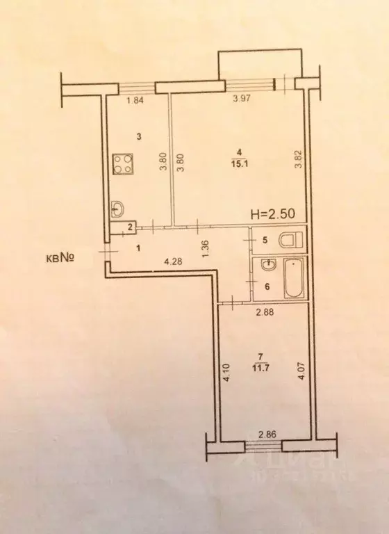 2-к кв. Волгоградская область, Волжский Пионерская ул., 18 (45.3 м) - Фото 1