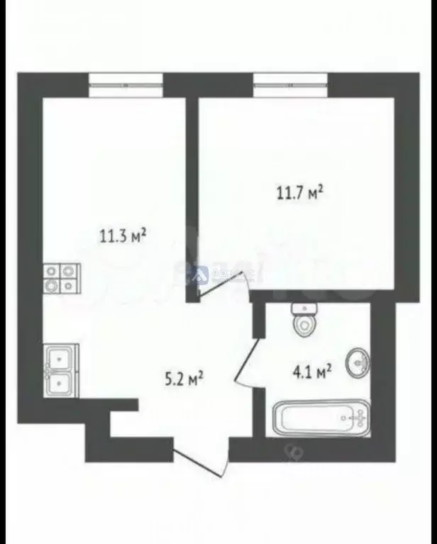 1-к кв. Тюменская область, Тюмень ул. Республики, 204к6 (32.4 м) - Фото 1