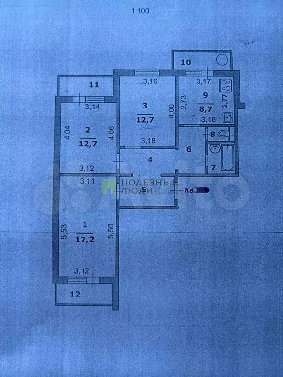 3-к. квартира, 68,9 м, 6/10 эт. - Фото 0