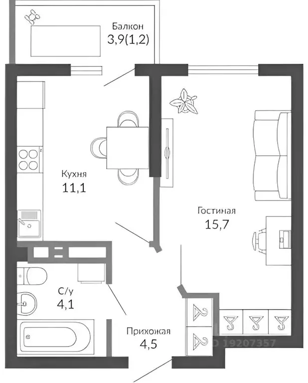 1-к кв. Краснодарский край, Новороссийск ул. Куникова, 55к1 (38.1 м) - Фото 1