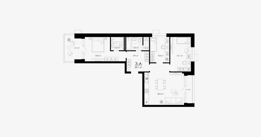 3-к кв. Астраханская область, Астрахань ул. Бехтерева, 2В (89.1 м) - Фото 1