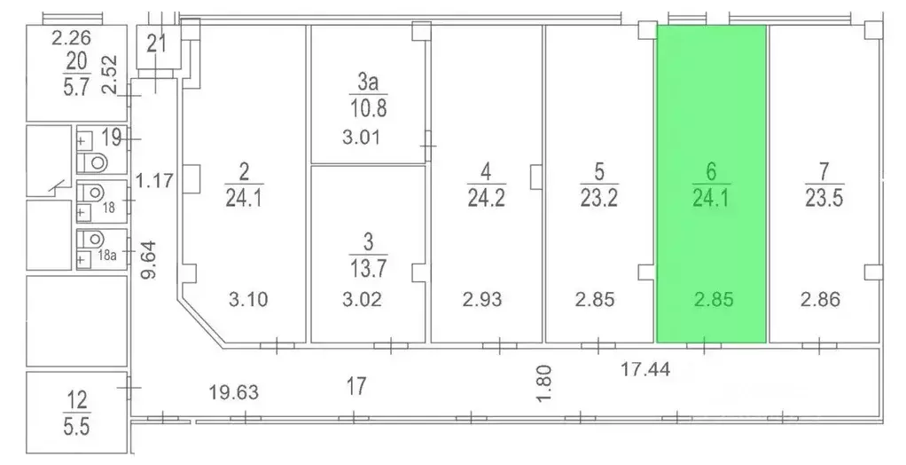 Офис в Москва 5-й кв-л, 11с2 (24 м) - Фото 2