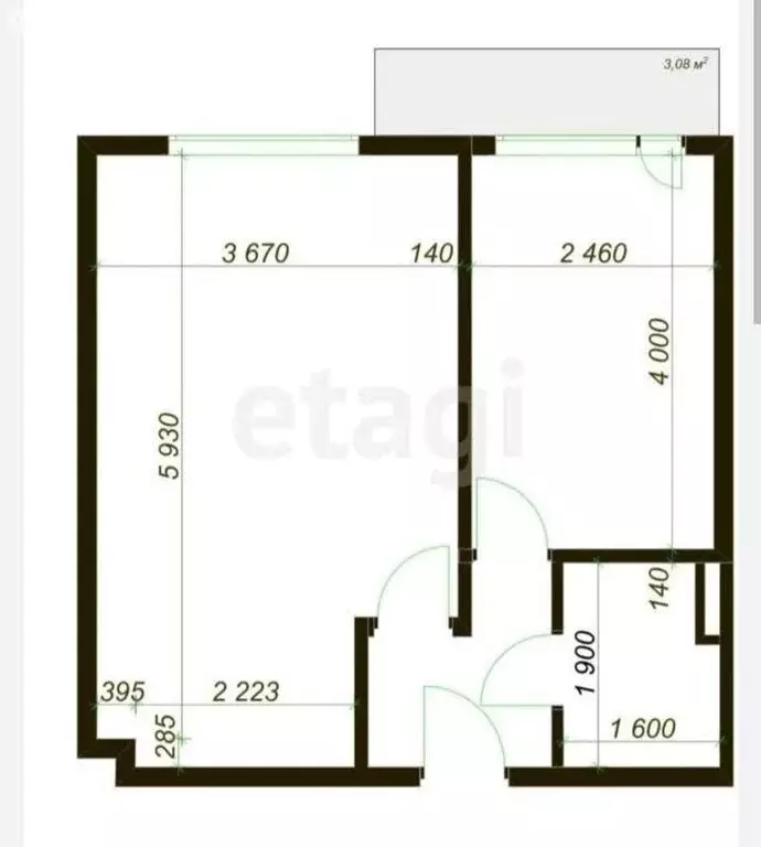1-комнатная квартира: Иркутск, улица Летописца Нита Романова, 7 (35 м) - Фото 0