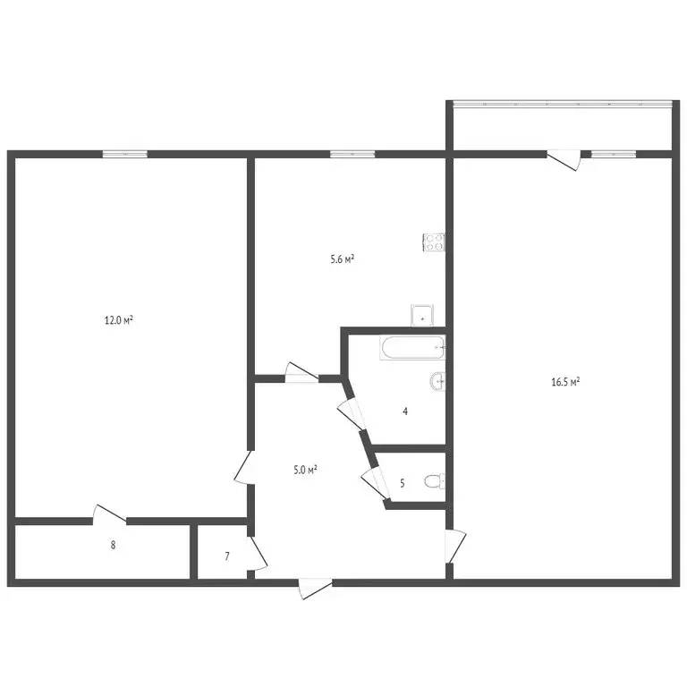 2-комнатная квартира: Благовещенск, Станционная улица, 47 (47.6 м) - Фото 0