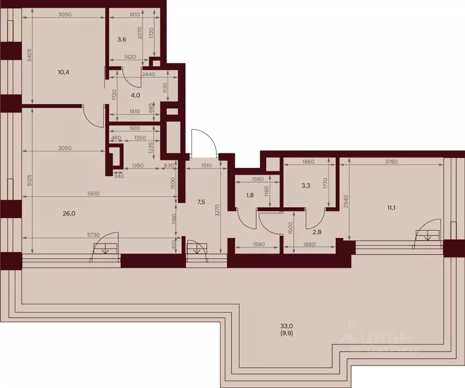 2-к кв. Москва ул. Серпуховский Вал, 7 (76.5 м) - Фото 2