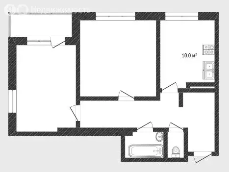 2-комнатная квартира: Тюмень, улица Николая Зелинского, 1 (58.9 м) - Фото 2