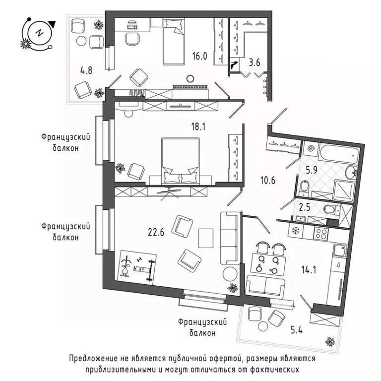 3-к кв. Санкт-Петербург Черниговская ул., 17 (97.7 м) - Фото 0