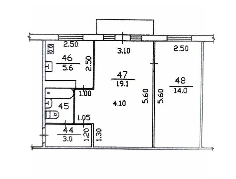 2-к кв. Орловская область, Орел Комсомольская ул., 246 (44.6 м) - Фото 1