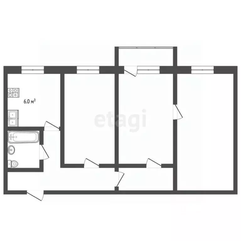 3-к кв. Псковская область, Печоры Заводская ул., 1Б (56.2 м) - Фото 0