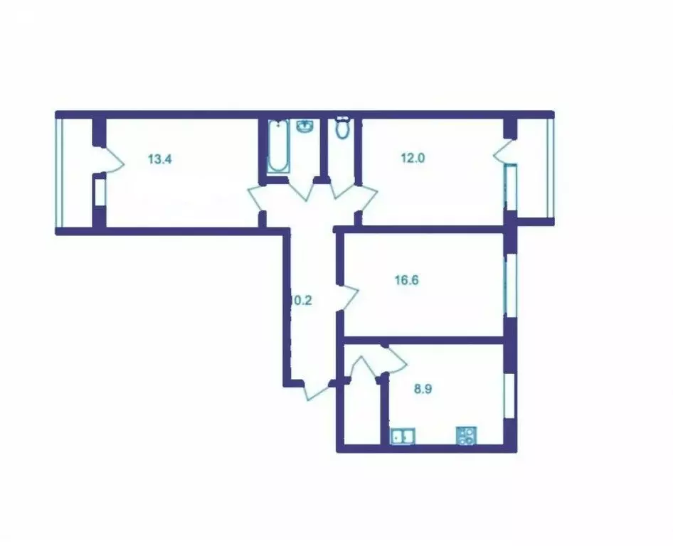 3-комнатная квартира: Тюмень, улица Домостроителей, 4 (66.6 м) - Фото 1