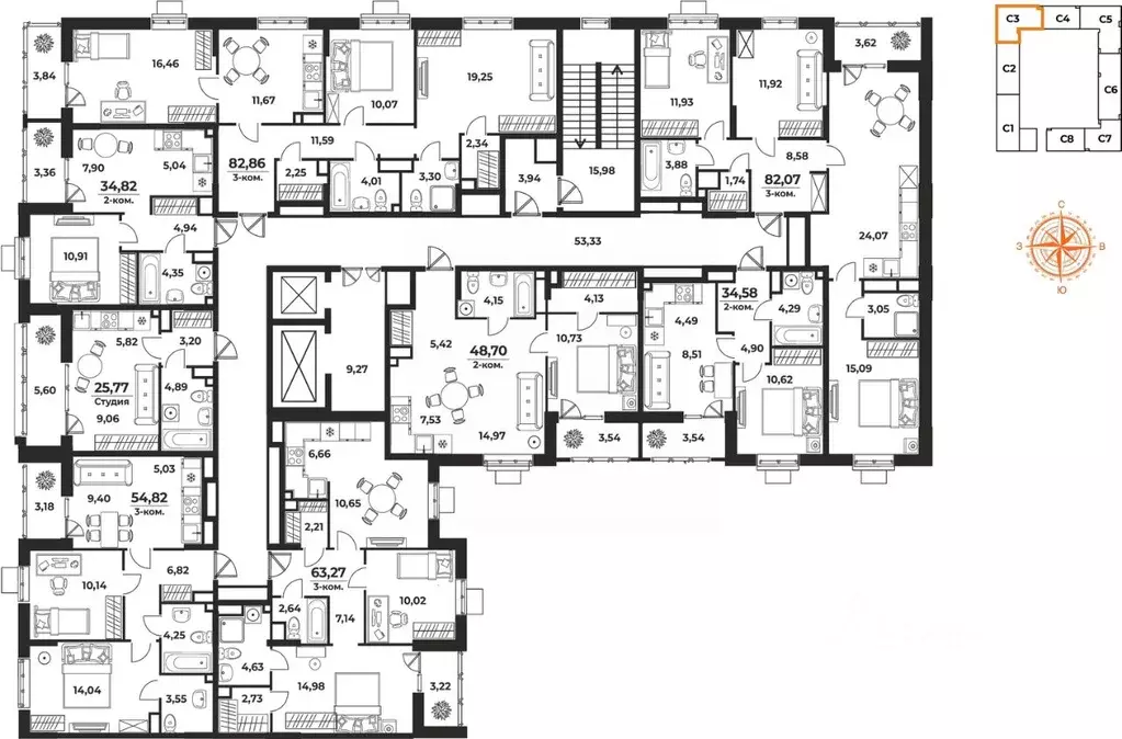 2-к кв. Хабаровский край, Хабаровск Брянский пер. (34.82 м) - Фото 2