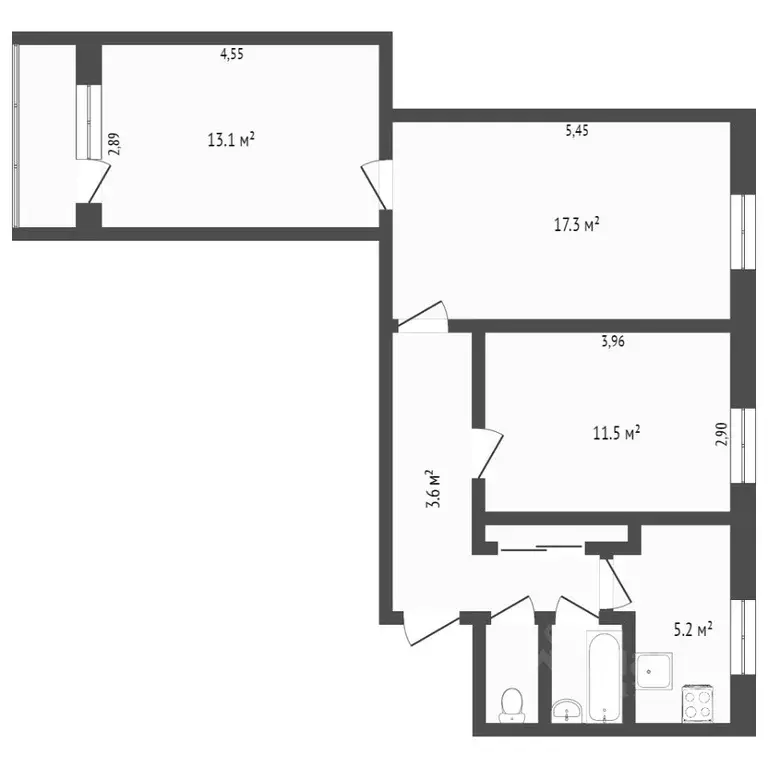 3-к кв. Ямало-Ненецкий АО, Новый Уренгой Мирный мкр, 5/2 (68.0 м) - Фото 0