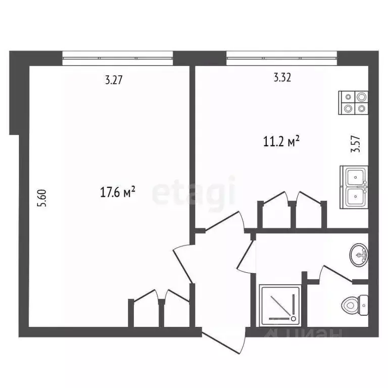 1-к кв. Челябинская область, Челябинск ул. Молодогвардейцев, 35 (36.0 ... - Фото 2