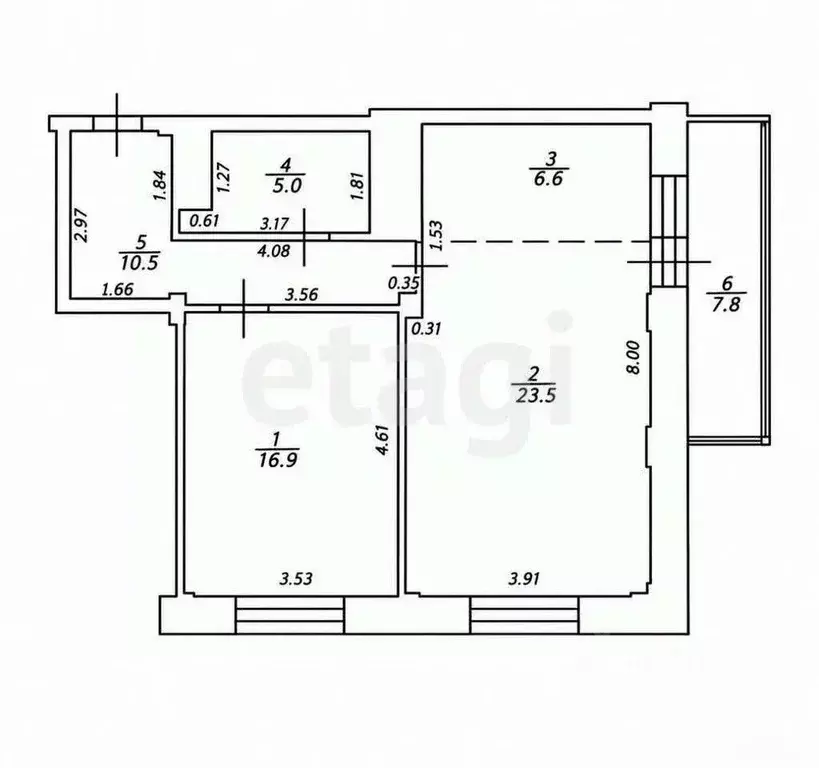 2-к кв. Татарстан, Казань ул. Бари Галеева, 8Ак2 (63.9 м) - Фото 2