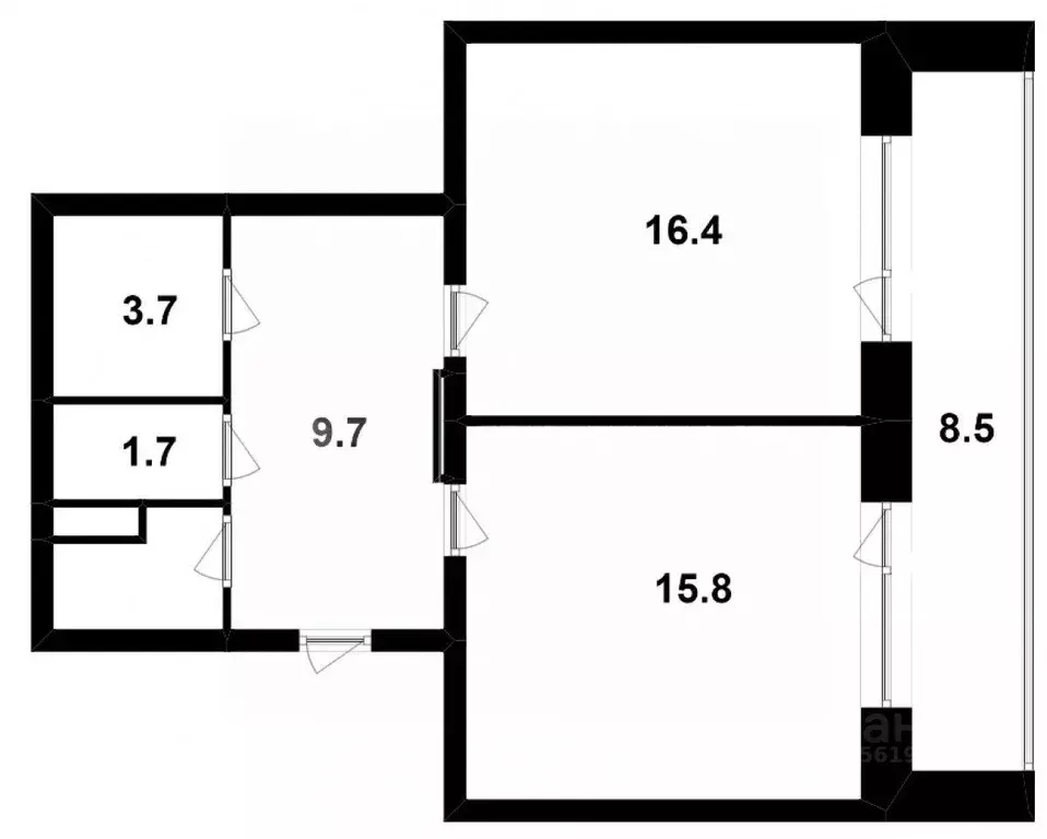 1-к кв. Тюменская область, Тюмень ул. Бориса Опрокиднева, 2к1 (48.8 м) - Фото 1