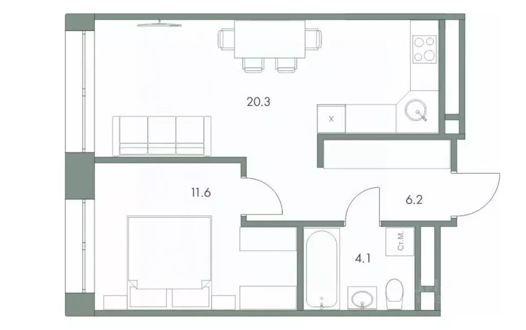 1-к кв. Ханты-Мансийский АО, Ханты-Мансийск Красноармейская ул., 45 ... - Фото 0