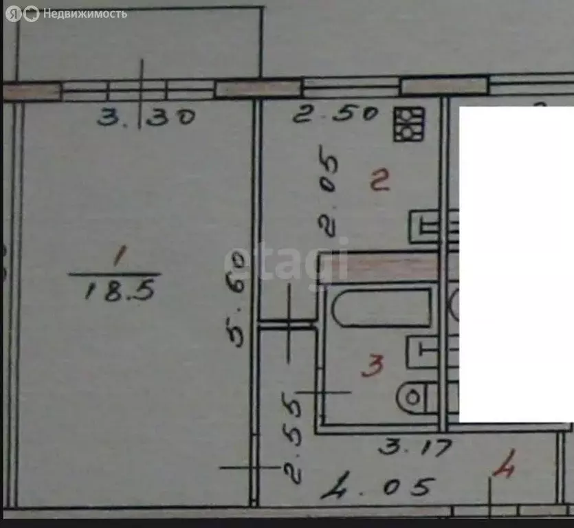 1-комнатная квартира: Казань, улица Мусина, 49 (32.7 м) - Фото 1