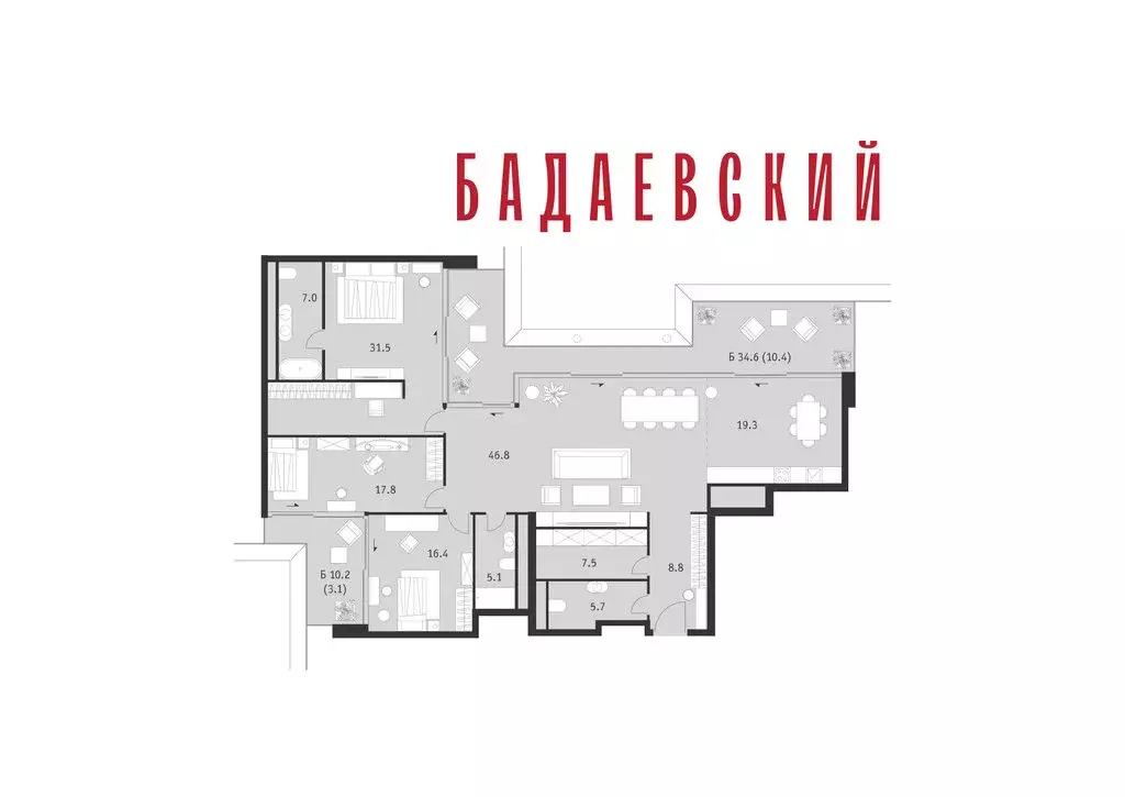4-комнатная квартира: Москва, Кутузовский проспект, 12/1 (179.4 м) - Фото 2