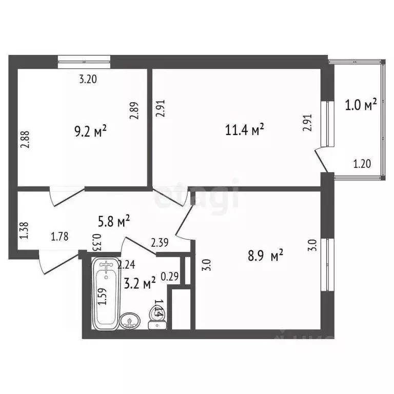 2-к кв. Ленинградская область, Мурино Всеволожский район, бул. ... - Фото 2