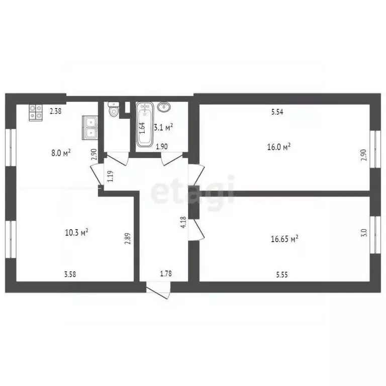 3-к кв. Московская область, Химки ул. Зои Космодемьянской, 4 (65.0 м) - Фото 1